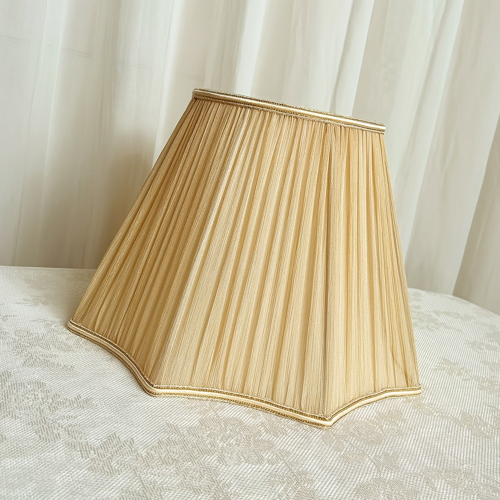 Abat-jour plissé beige doré à base festonnée en étoile, Ø 35 cm