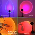 Lampe projecteur coucher de soleil sur tige, tête orientable, 24 cm