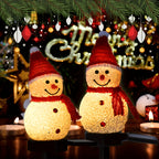 Lot de 2 bonshommes de neige lumineux solaires à piquet, 45 cm