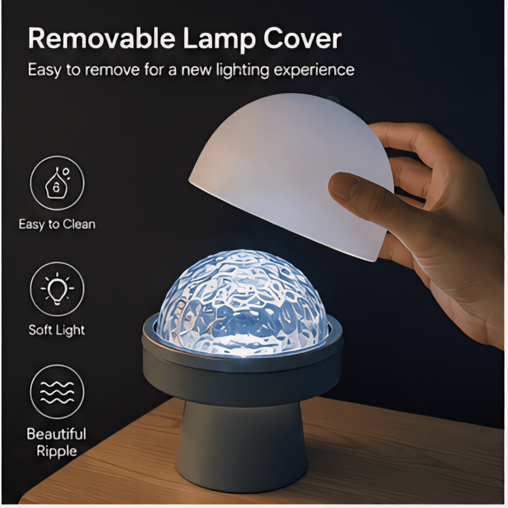 Lampe de table sans fil projecteur à effet d'ondulation d'eau