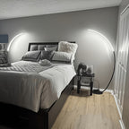Lampadaire arc LED noir ou blanc à diffuseur silicone, 165 cm