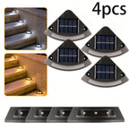 Applique solaire d'angle pour marches et murets, 11,4 cm, lot de 4