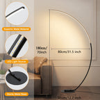 Lampadaire arc LED noir 180 cm, trois blancs et variateur