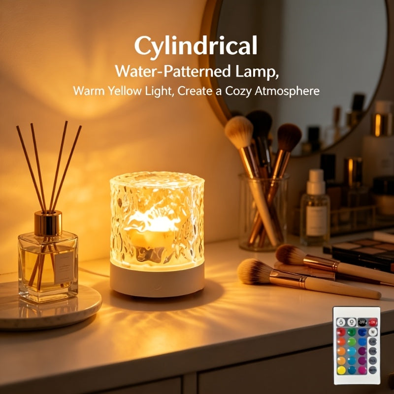 Lampe d'ambiance vague d'eau Ø 8 cm, tactile et télécommande à pile