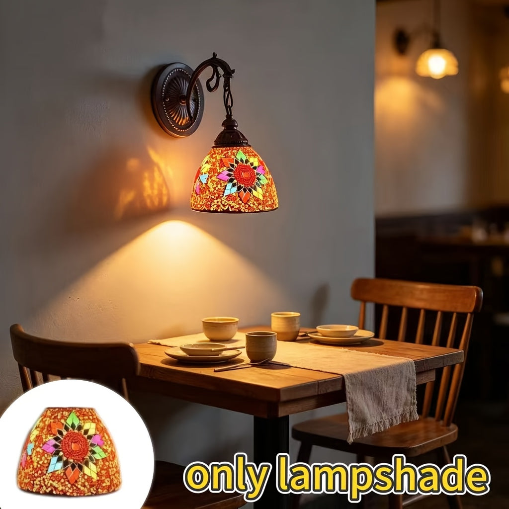 Verre de remplacement mosaïque bohème pour applique, Ø 15 cm