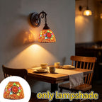 Verre de remplacement mosaïque bohème pour applique, Ø 15 cm