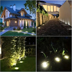 Spot solaire à enterrer 8 LED et batterie 800 mAh, lot de 4 à 12