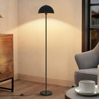 Lampadaire de bureau dôme noir et or, socle épais de 25 cm