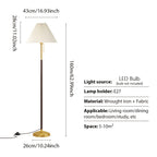 Lampe sur pied à abat-jour plissé crème et chaînette dorée, 160 cm
