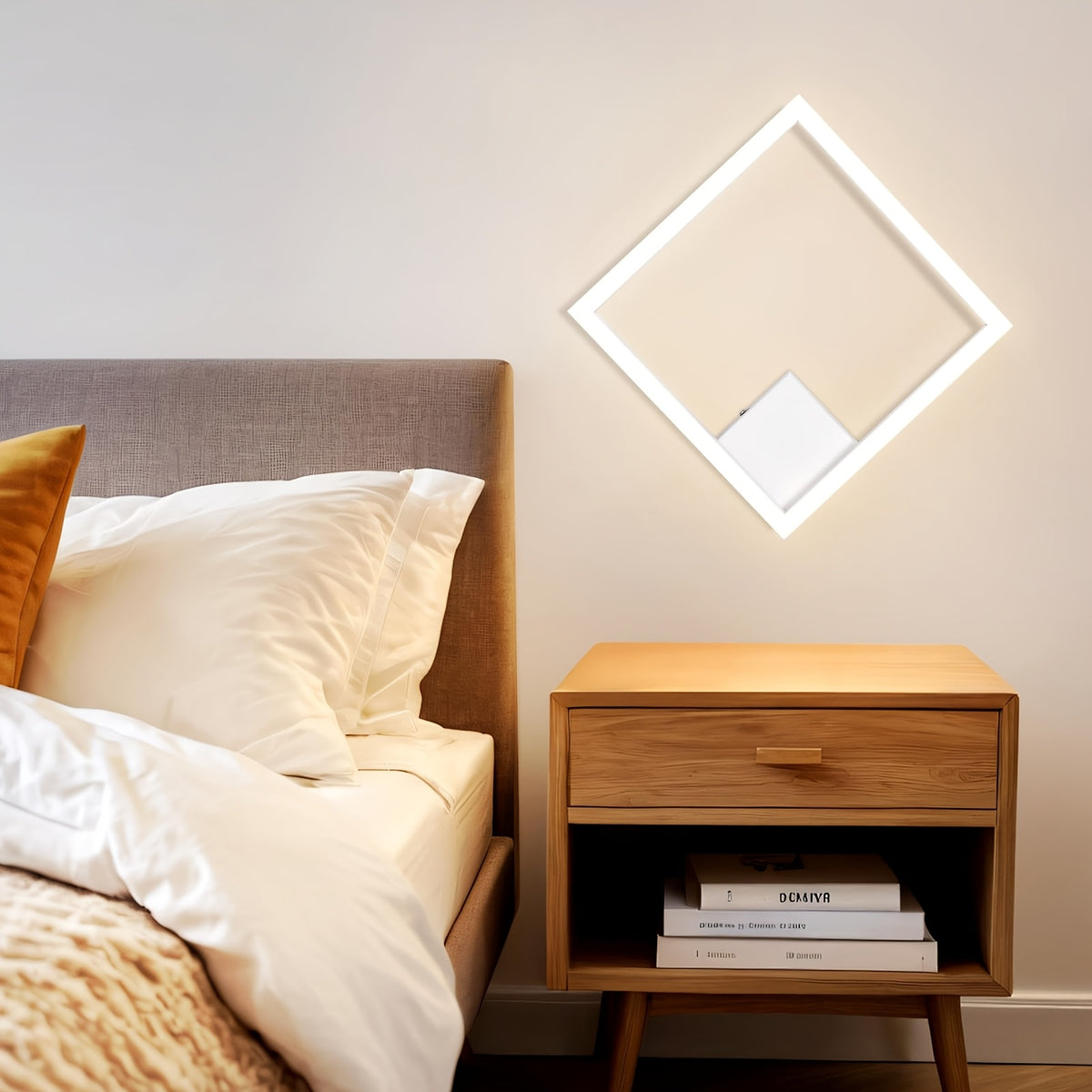 Plafonnier LED carré à cadre lumineux, 29,4 cm, noir ou blanc