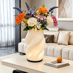 Lampe vase imprimée en 3D à spirale, vert ou lilas, USB, 19 cm