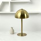 Lampe champignon sans fil à dôme métallique, doré ou argenté