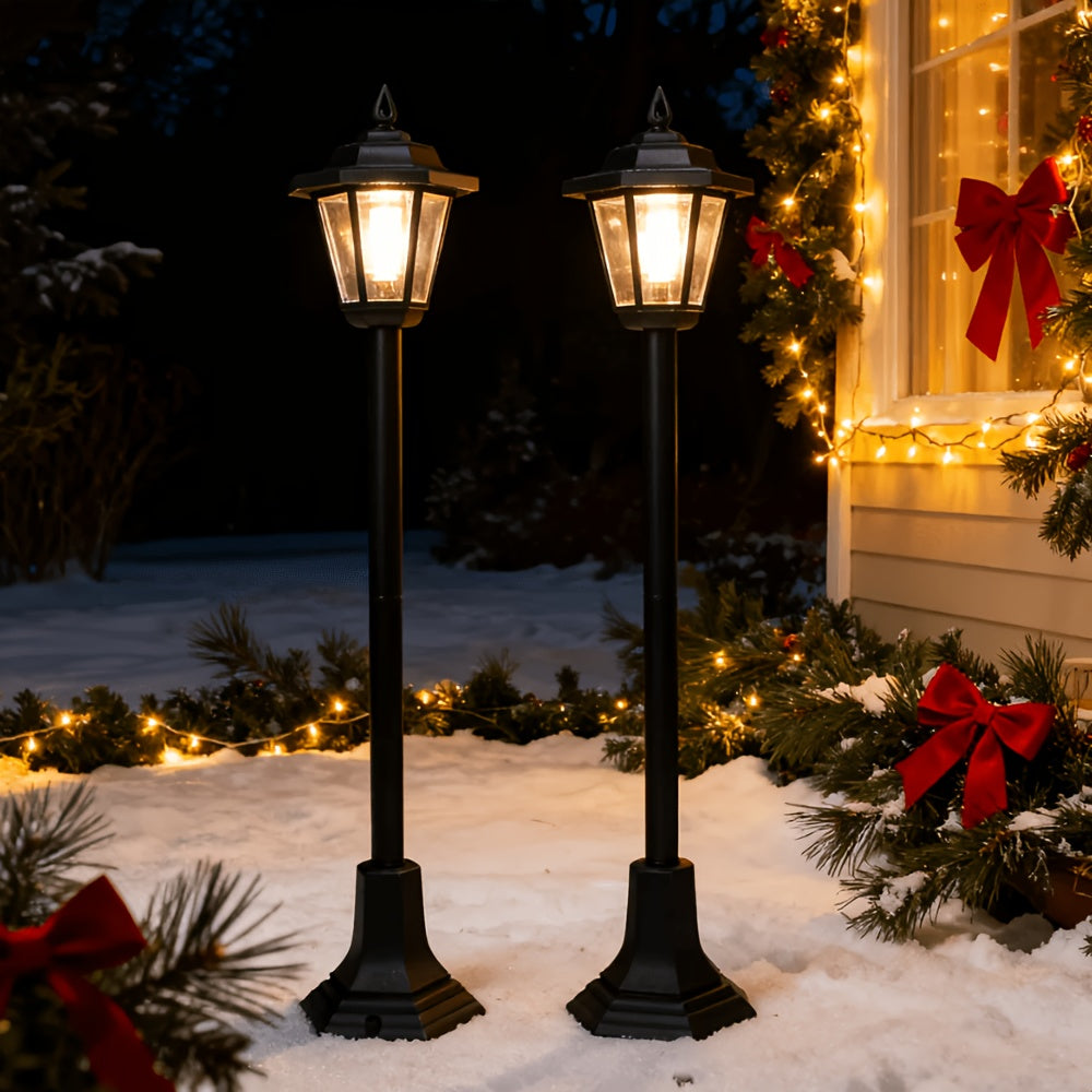 Lampadaire solaire rétro de 82 cm pour allée de jardin, IP44