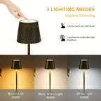Lampe de chevet sans fil plissée, neuf coloris, tactile, 36 cm