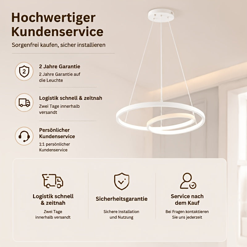 Lustre LED spirale à deux niveaux Ø 40 cm, blanc ou noir, 34 W