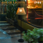 Lampadaire solaire effet rotin de 119 cm pour patio et jardin