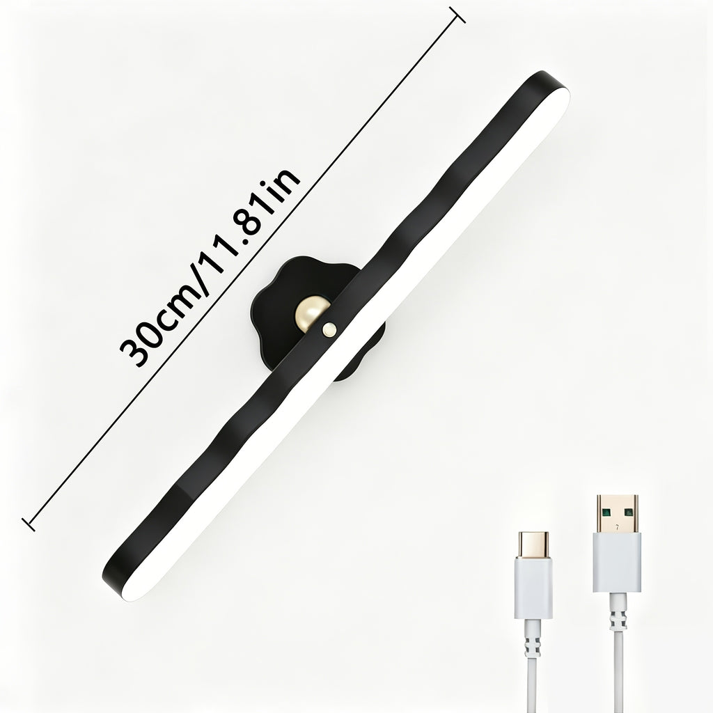 Applique murale LED noire rotative de 30 cm, liseuse sans fil