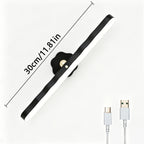 Applique murale LED noire rotative de 30 cm, liseuse sans fil