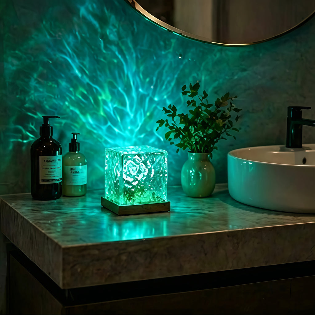 Lampe cube à reflets d'eau RVB, 16 couleurs et télécommande