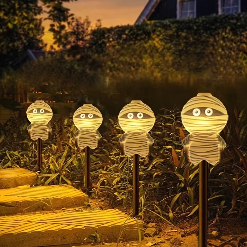 Guirlande solaire de 5 momies lumineuses à planter pour Halloween