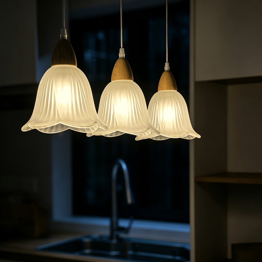 Verre de remplacement campanule en verre givré blanc, Ø 18 cm