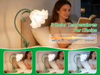 Lampe fleur à col flexible, corolle acrylique, vert ou rose, USB