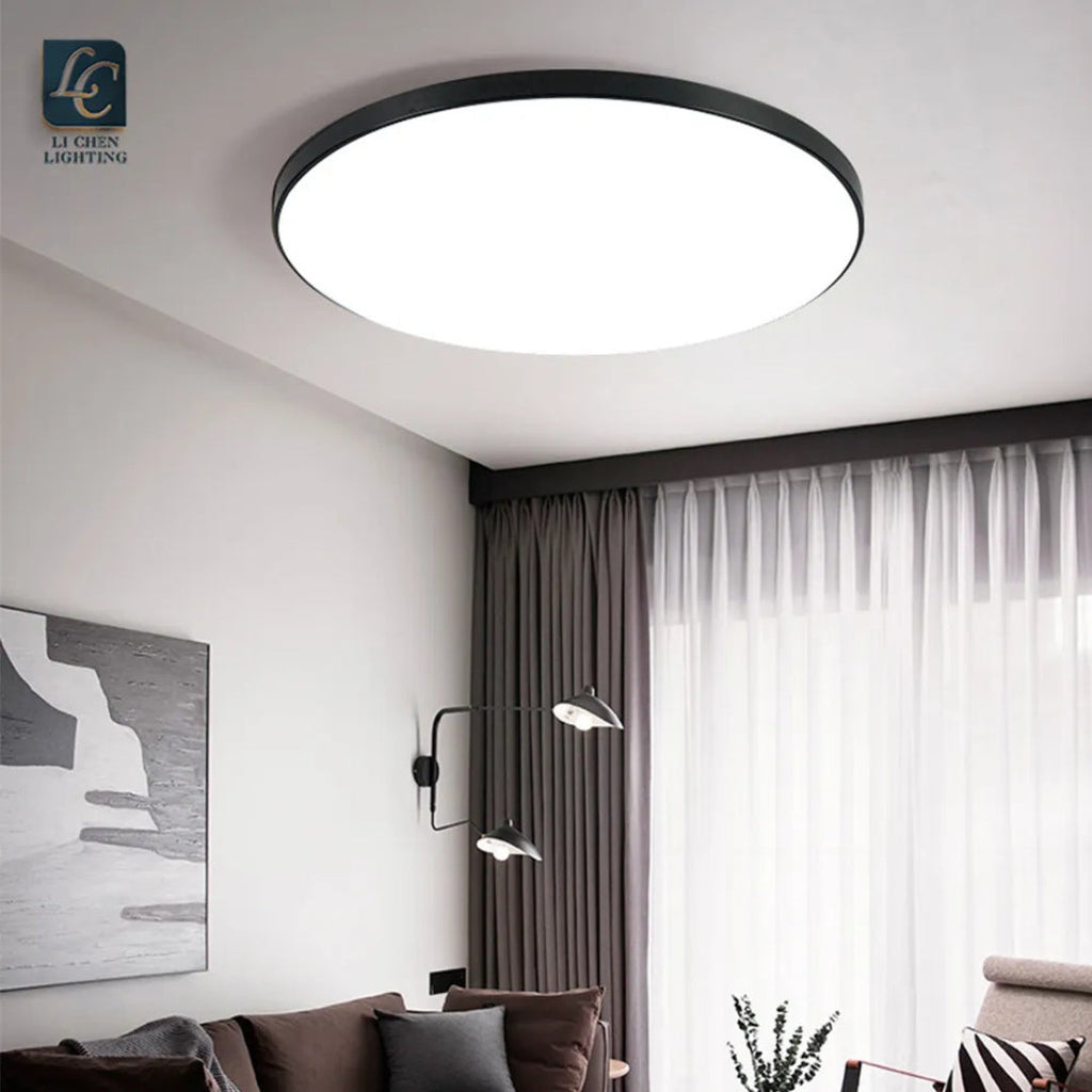 Plafonnier LED rond Ø 37 cm cerclé de noir, 33 W blanc froid 6000K