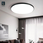 Plafonnier LED rond Ø 37 cm cerclé de noir, 33 W blanc froid 6000K