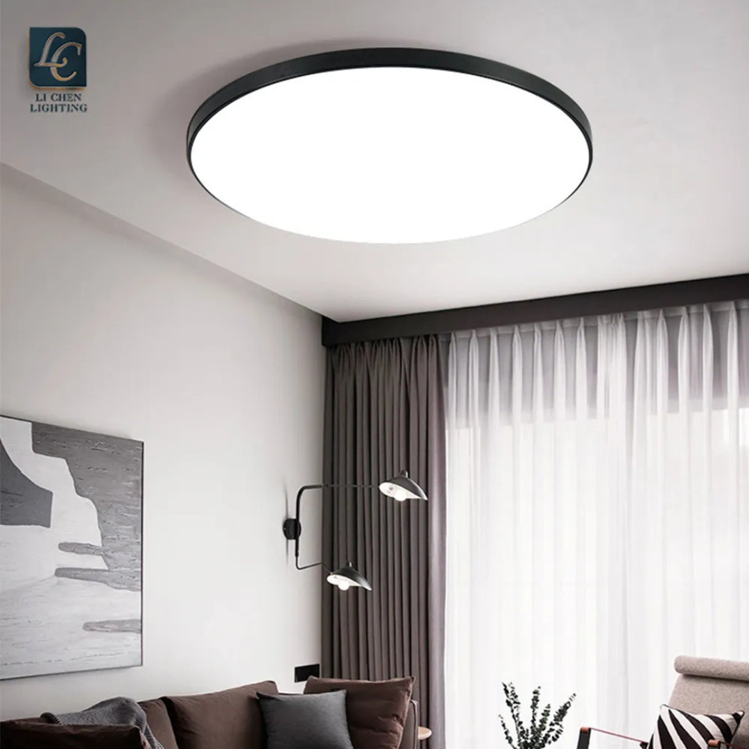 Plafonnier LED rond Ø 37 cm cerclé de noir, 33 W blanc froid 6000K