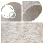 Abat-jour conique aspect lin chiné, beige ou gris foncé, Ø 22 cm