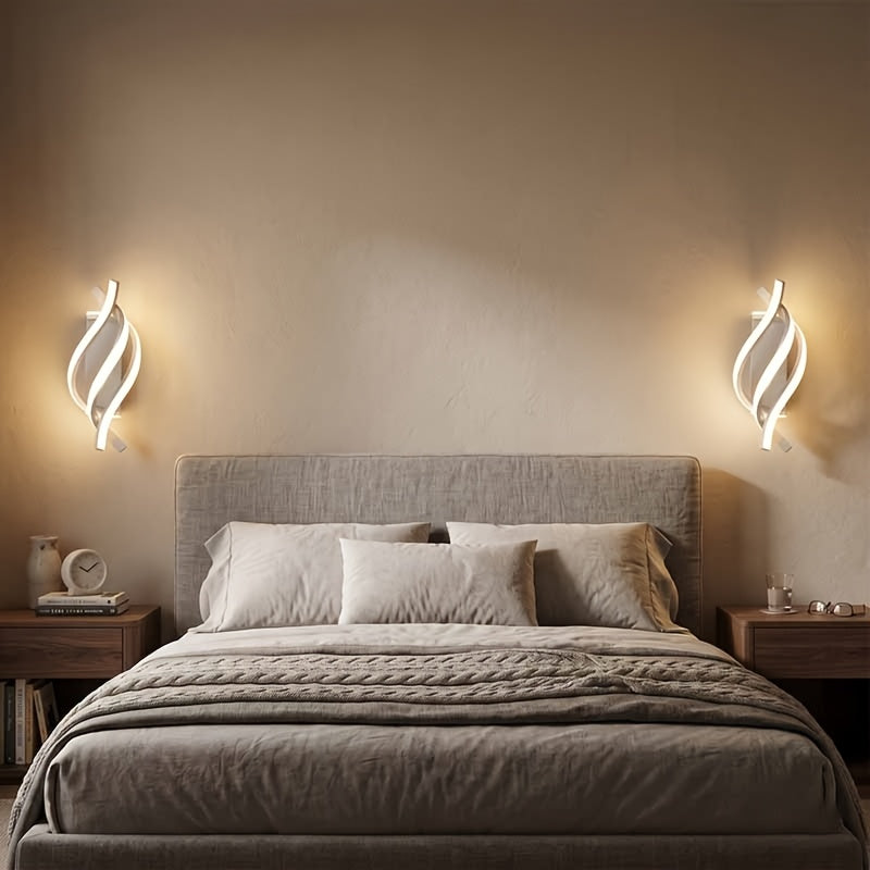 Applique murale LED torsadée en spirale, trois teintes, lot de 2 à 4
