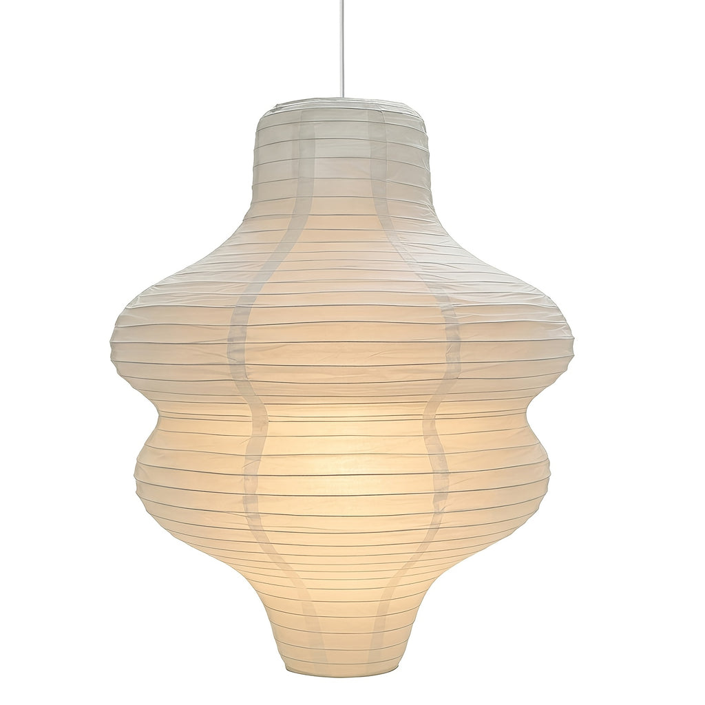 Abat-jour suspension en papier blanc ondulé, Ø 37 x H 46 cm