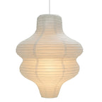 Abat-jour suspension en papier blanc ondulé, Ø 37 x H 46 cm