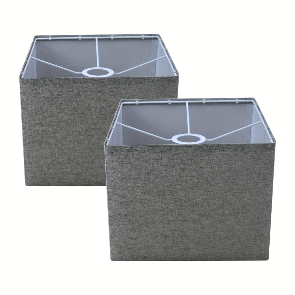Abat-jour carré en tissu aspect lin, 26 x 26 x H 20 cm, trois coloris