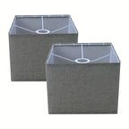 Abat-jour carré en tissu aspect lin, 26 x 26 x H 20 cm, trois coloris