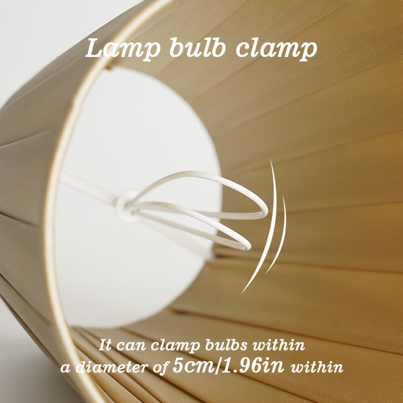 Lot de 3 abat-jour plissés beige à pince, Ø 14 x H 12,9 cm