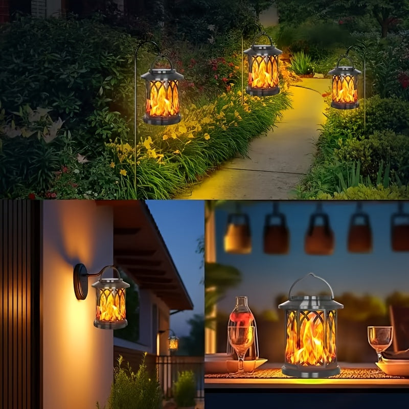 Lanterne solaire rétro à suspendre, lot de 2, ampoule filament IP65