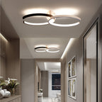 Plafonnier LED à deux arcs noir et blanc, 54 cm, trois teintes