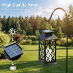 Lot de 2 lanternes solaires à croisillons et bougie LED, IP65, 33,9 cm