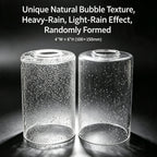 Lot de 2 cylindres en verre bullé transparent, Ø 10 x H 15 cm