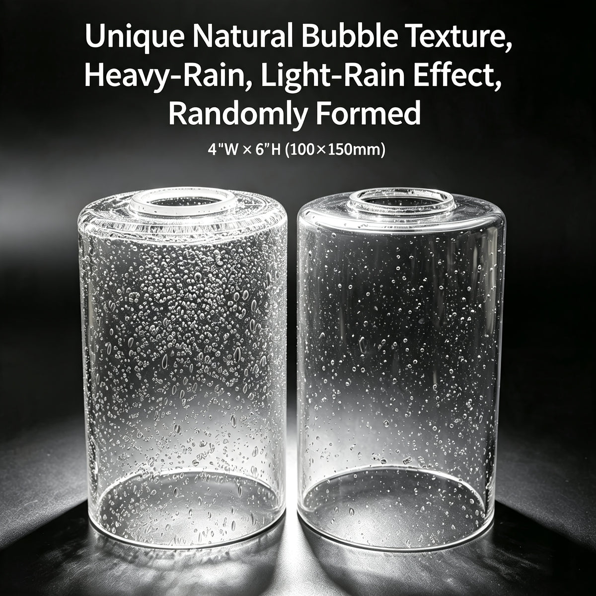 Lot de 2 cylindres en verre bullé transparent, Ø 10 x H 15 cm