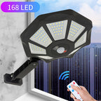Projecteur solaire octogonal 168 LED à détecteur, lot de 2