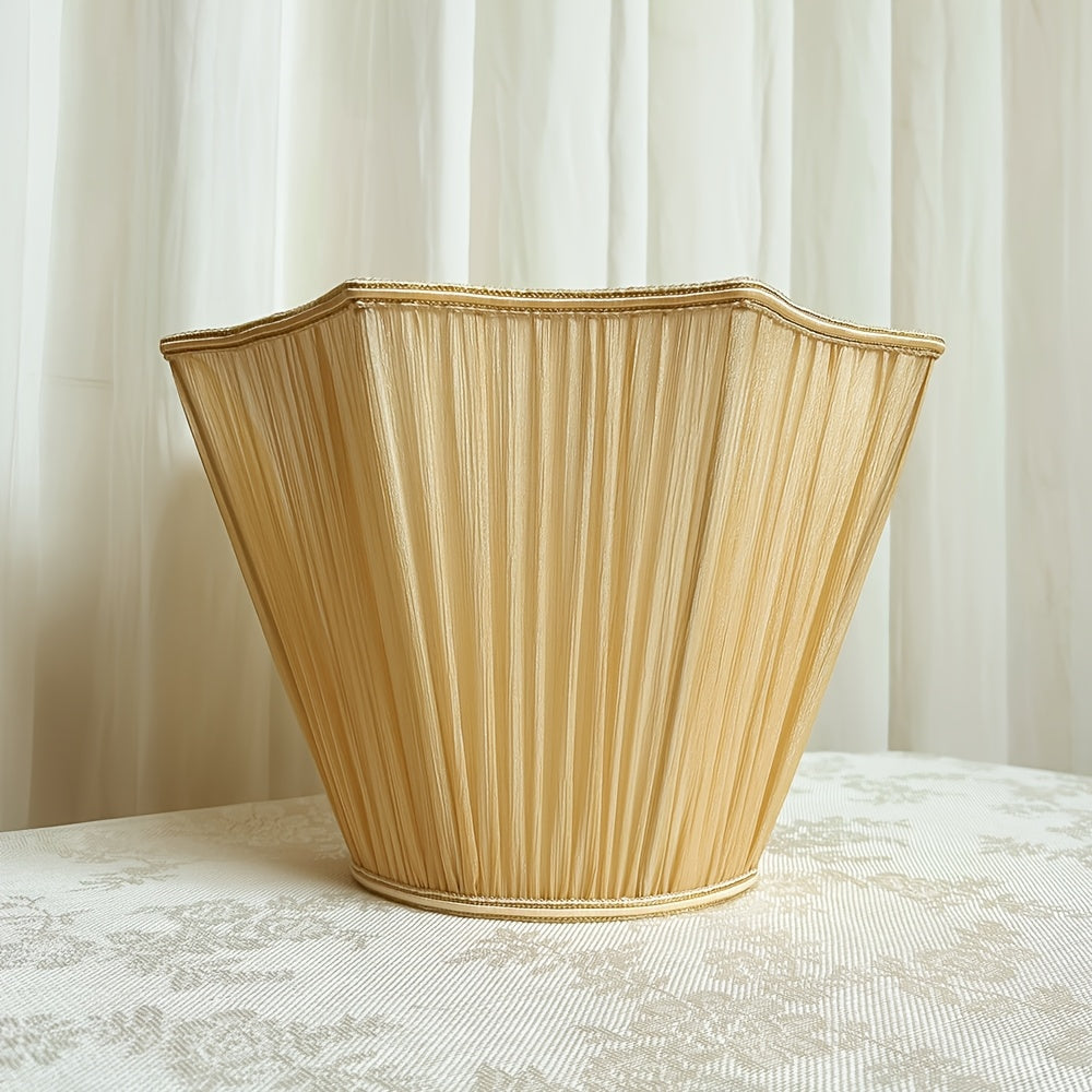 Abat-jour plissé beige doré à base festonnée en étoile, Ø 35 cm