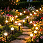 Guirlande solaire de jardin à 30 boules craquelées, 8 modes