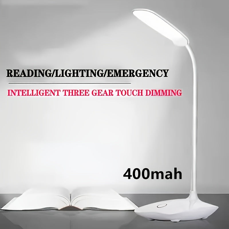 Lampe de bureau sans fil à col flexible, LED trois teintes, 35 cm