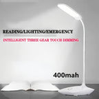 Lampe de bureau sans fil à col flexible, LED trois teintes, 35 cm