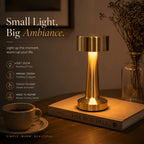 Lampe de bureau sans fil compacte en métal, tête Ø 9 cm tactile