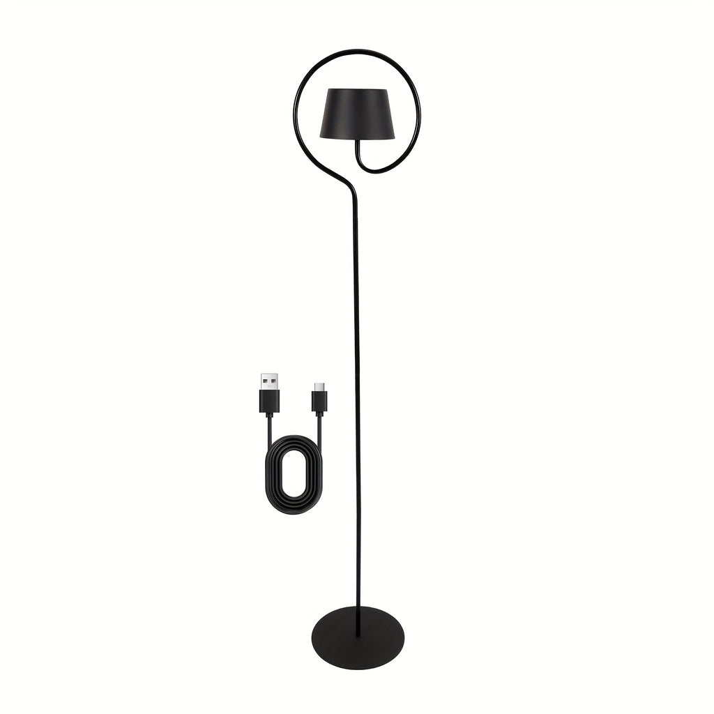 Lampadaire blanc sans fil à anneau, batterie 1800 mAh et solaire