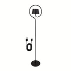 Lampadaire blanc sans fil à anneau, batterie 1800 mAh et solaire
