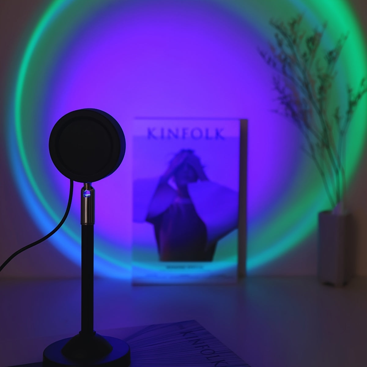 Lampe d'ambiance projection coucher de soleil RVB, télécommande